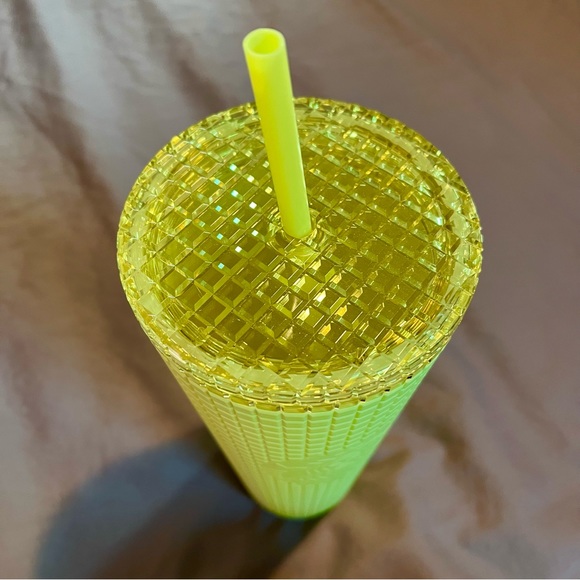 NWT• Electric Green Starbucks double-walled cold cup with straw - Picture 3 of 4